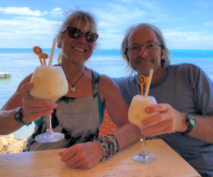 Jaja Martin, left, and Dave Martin visit their daughter Holly in French Polynesia in October. (Photo courtesy Jaja Martin)