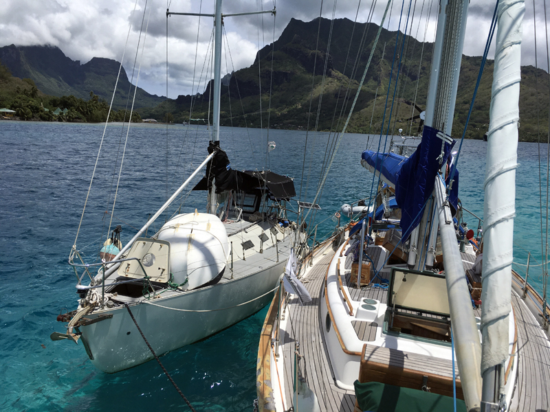 The Martin's sailboats in French Polynesia. (Photo courtesy Jaja Martin)