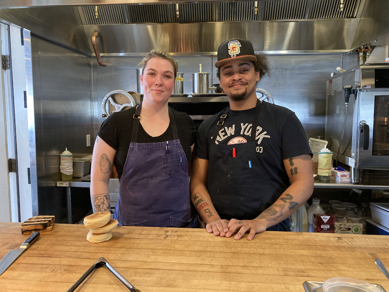 Chefs Sarah Begin and Sam Emery craft amazing meals during brunch at River House in Damariscotta. Brunch is served Sundays from 10 a.m. to 2 p.m. (Maia Zewert photo)