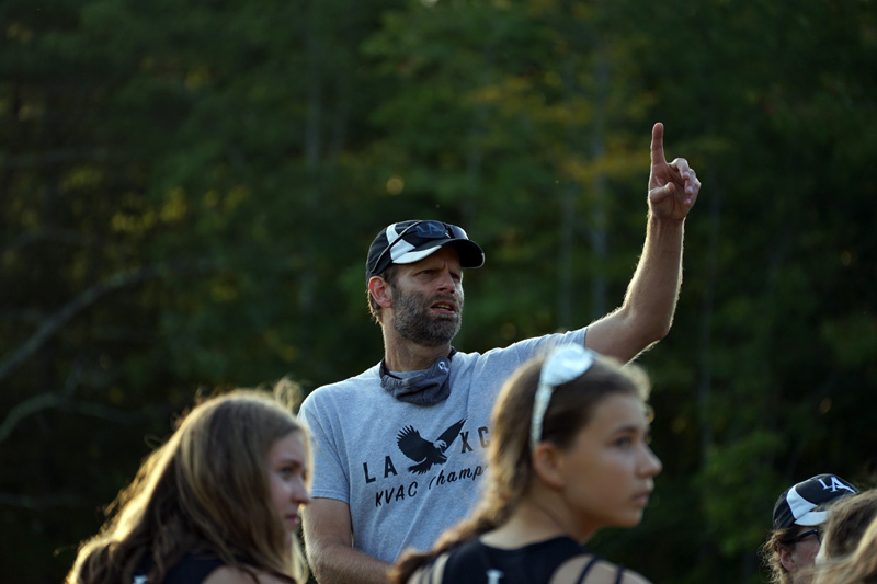 Lincoln Academy cross-country coach Garrett Martin has led his teams to conference and state championships since 2015 and was voted Maine State Cross-Country Coach of the Year in 2017. (Photo courtesy Jenny Mayher)