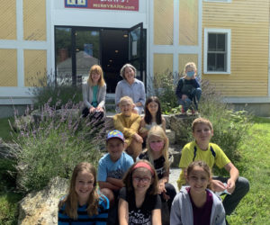 Author Jennifer Jacobson visits with Merry Barn campers to talk craft in summer 2021. (Courtesy photo)
