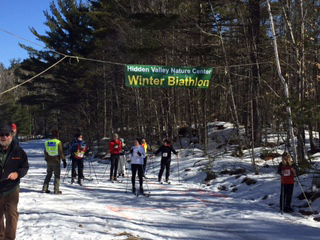 Racers prepare at the winter biathlon start line. (Courtesy photo)