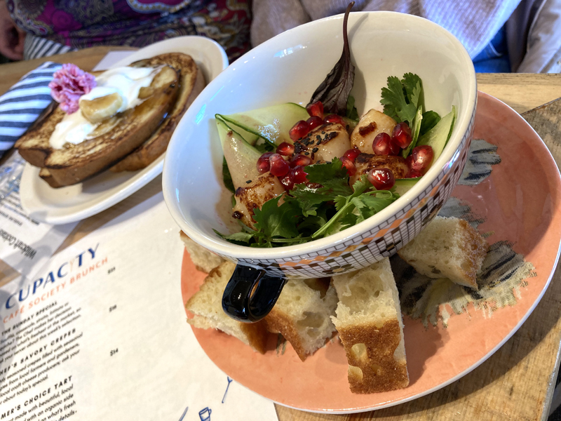 Sea scallop salad at a Cupacity brunch. (Maia Zewert photo)