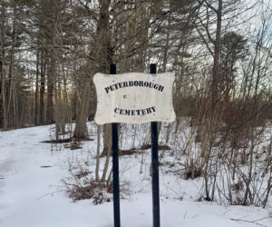 The sign marking Peterborough Cemetery in Warren. (Anna M. Drzewiecki photo)