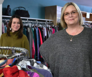 Suzanne Strachan (right) will take ownership of Consigning Women this spring. Strachan purchased the Newcastle business from Annie Bolduc. (Maia Zewert photo)