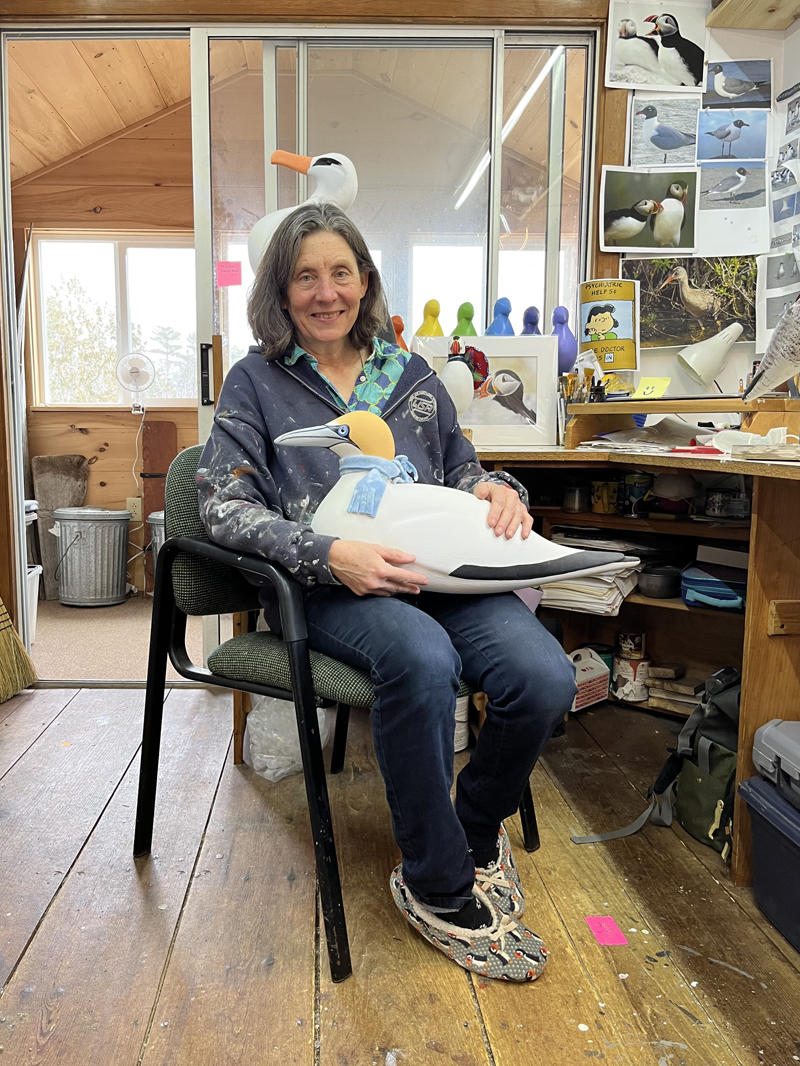 Susan Schubel, better known as "Seabird Sue," has worked in various roles at the Hog Island Audubon Camp and with Project Puffin since the early 1990s. (Anna M. Drzewiecki photo)