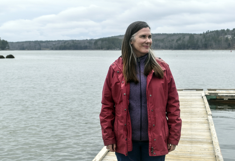 Heather Leslie stands at the town landing in Damariscotta on April 26. An ecologist, Leslie is the director of the Darling Marine Center and sits on the Damariscotta-Newcastle Shellfish Committee. (Anna M. Drzewiecki photo)