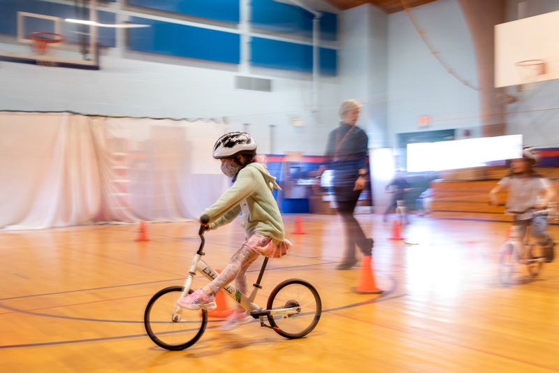 Iris Adams speeds by on a balance bike. (Courtesy photo)