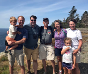 Kenneth "Ken" Lutte (center) stands in Pemaquid Point Lighthouse Park with his family. The spot had special significance for New Harbor residents Ken and his wife Pamela "Pam" Lutte (far right). (Photo courtesy Sarah Lutte)