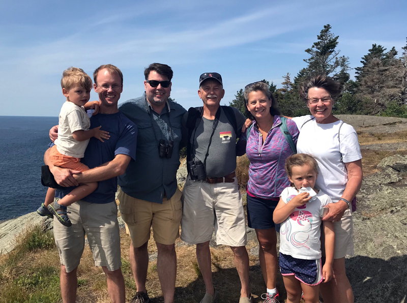 Kenneth "Ken" Lutte (center) stands in Pemaquid Point Lighthouse Park with his family. The spot had special significance for New Harbor residents Ken and his wife Pamela "Pam" Lutte (far right). (Photo courtesy Sarah Lutte)
