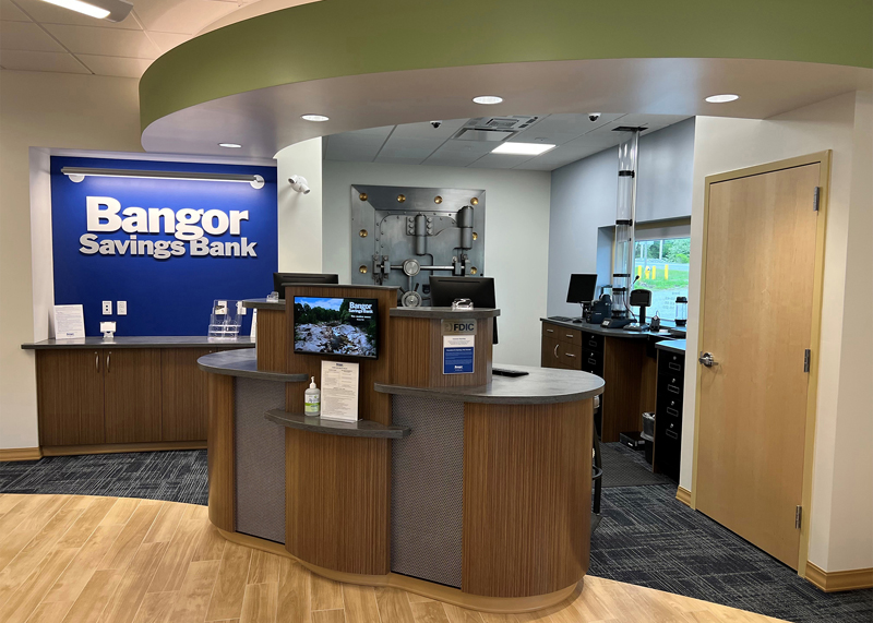 The interior of Bangor Savings Bank's Boothbay Harbor branch. (Courtesy photo)