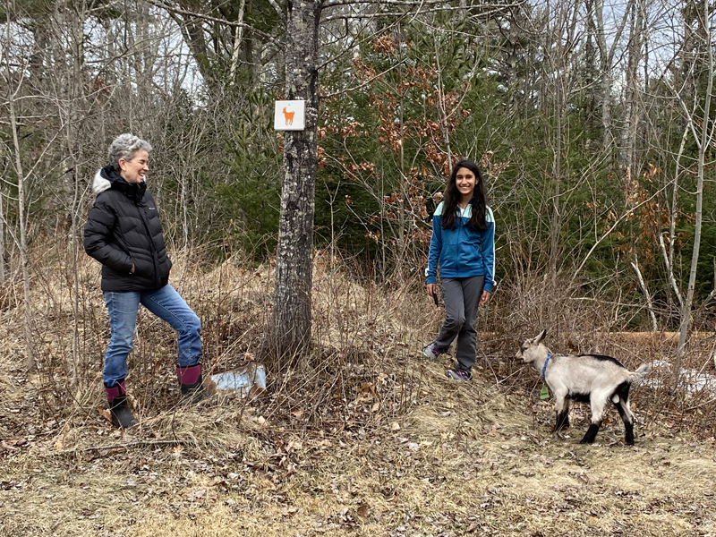 Carol Godfrey and Sarita Roopchand hiking the goat trail. (Photo courtesy Kelly Payson-Roopchand)
