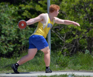 Boothbay Region High School athlete Kayden Ames won the State Class C discus championship. (Paula Roberts photo, LCN file)