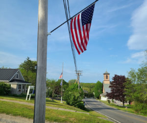 Flags waving proudly in Round Pond. (Photo courtesy Lori Crook)