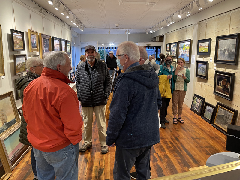 Sylvan Gallery in the village is a gathering place during Wiscasset Art Walk evenings. The season opens on Thursday, June 30. (Photo courtesy Wiscasset Art Walk)