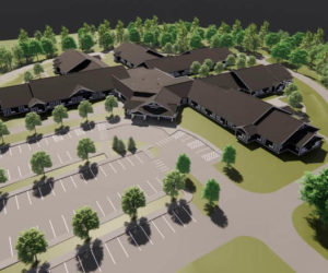 A digital rendering of a proposed 102-bed nursing care center to be located at 2 Piper Mill Road in Damariscotta, acorss from Ledgewood Court Apartments. The Damariscotta Planning Board will consider the pre-application for the facility at the town office at 6 p.m. on Monday, Aug. 1. (Courtesy image)