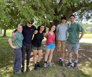 Camp Mummichog staff, from left: camp director Angela DesVeaux, counselors Jonas Stepanauskas, Jaiya Valentin-Chase, Kendra Gladu, and Elliott Chapman, and instructor Jake Galluzzo. (Photo courtesy Coastal Rivers)