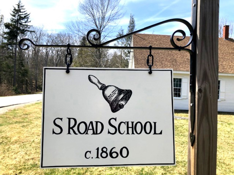 The sign for the S. Road School in South Bristol. (Photo courtesy South Bristol Historical Society)