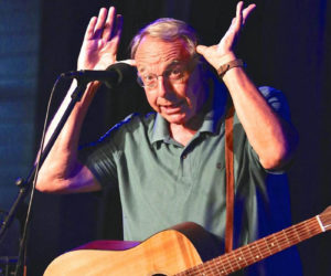 Legendary Maine humorist Tim Sample returns to the opera house stage after a three-year absence Thursday, July 21 (Photo courtesy Robert Mitchell)