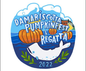 Falmouth artist Bevin Holmberg's winning design for the 2022 Damariscotta Pumpkinfest & Regatta tee shirt. (Photo courtesy Damariscotta Pumpkinfest & Regatta)