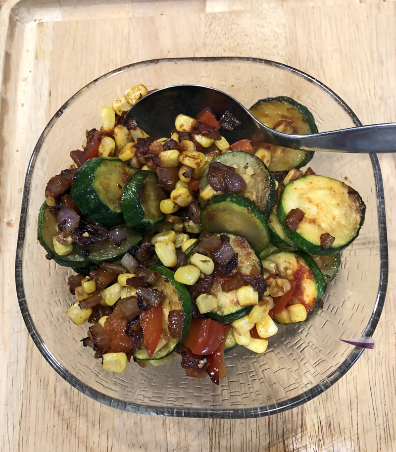 Zucchini stir-fry with corn. (Photo courtesy I. Winicov Harrington)