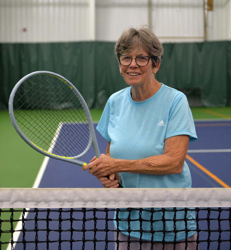 CLC YMCA Racket and Paddle Sports Director Lisa Gilbride is retiring this week after 27 years on the job. (Paula Roberts photo)