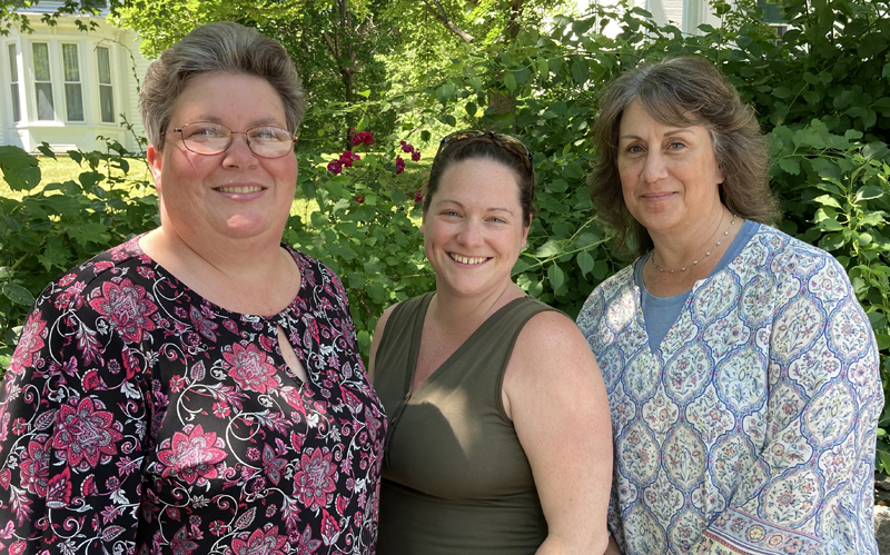 From left: Catherine H. Moore, Michelle M. Richardson, and Rebecca S. Wotton are seeking election unopposed to their respective positions as register of probate, treasurer, and register of deeds. (Maia Zewert photo)