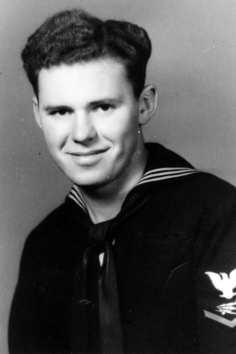 A young Jack Burkholder in 1943, shortly after enlisting in the U.S. Navy. (Photo courtesy Burkholder family)
