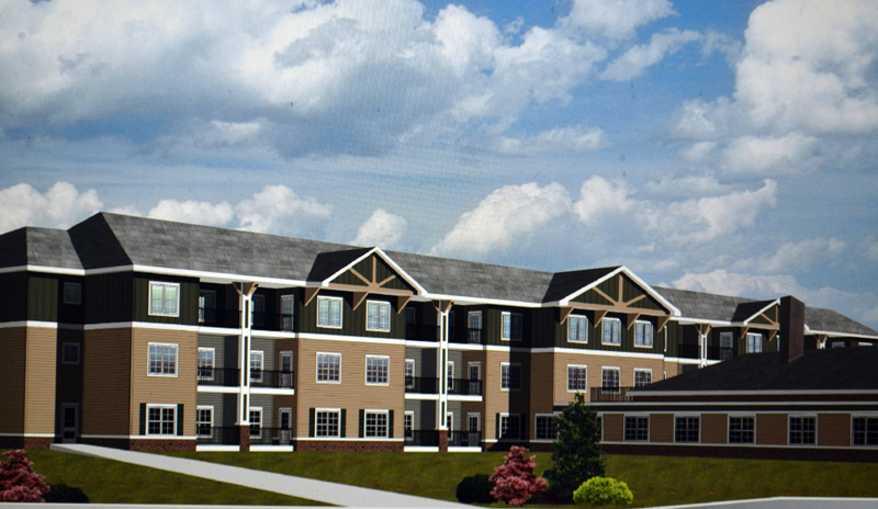 A rendering of the senior living facility proposed for the former Wiscasset Primary School. The Wiscasset Planning Board approved the application at its meeting on Monday, Sept. 12, with the condition that a sewer issue is resolved before it moves forward. (Courtesy image)