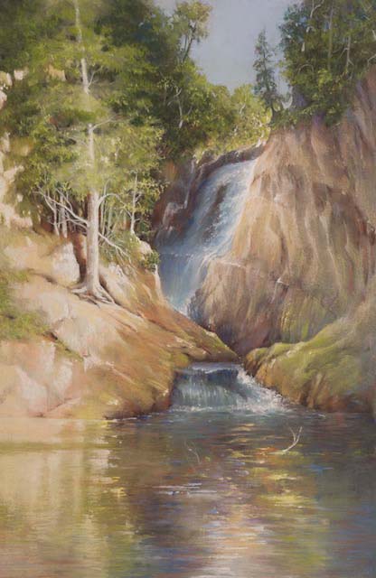 Low Water at the Falls, by Sandra Griffin (Photo courtesy Saltwater Artists Gallery)