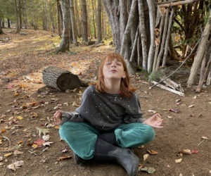 A Hearty Roots participant breathes mindfully. (Photo courtesy Shannon Parker)