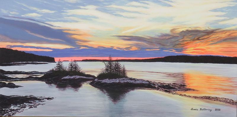 "Colorful Winter Sunset, Friendship," Joanie Betterly. (Photo courtesy River Arts)