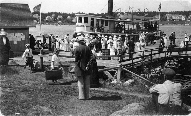 Meeting the steamboat at Christmas Cove, circa summer 1910. (Photo courtesy David Andrews)