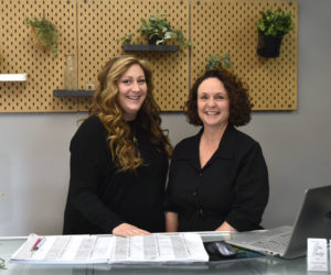 Charlotte Martin (left) and her mother, Laurie Martin, had the exact same vision for a new home of The Best Little Hair House, the business they purchased from their employer in December 2021. They designed the space at 40 Washington Road in Waldoboro to be bright, clean, and modern. (Elizabeth Walztoni photo)