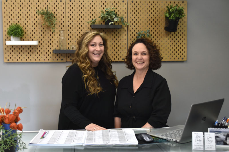 Charlotte Martin (left) and her mother, Laurie Martin, had the exact same vision for a new home of The Best Little Hair House, the business they purchased from their employer in December 2021. They designed the space at 40 Washington Road in Waldoboro to be bright, clean, and modern. (Elizabeth Walztoni photo)