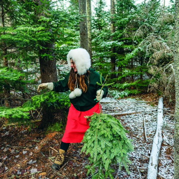 Rachel Alexandrou harvests greens in Pemaquid. (Photo courtesy Justin Smulski)