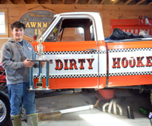Fifteen-year-old Sam Chapman, of Jefferson, won the Maine State Truck and Tractor Pull Association's Point Series with the Dirty Hooker in the 4x4 Super Stock division. He started truck pulling in 2021 as a 14-year-old to become the youngest participant in the event. (Paula Roberts photo)