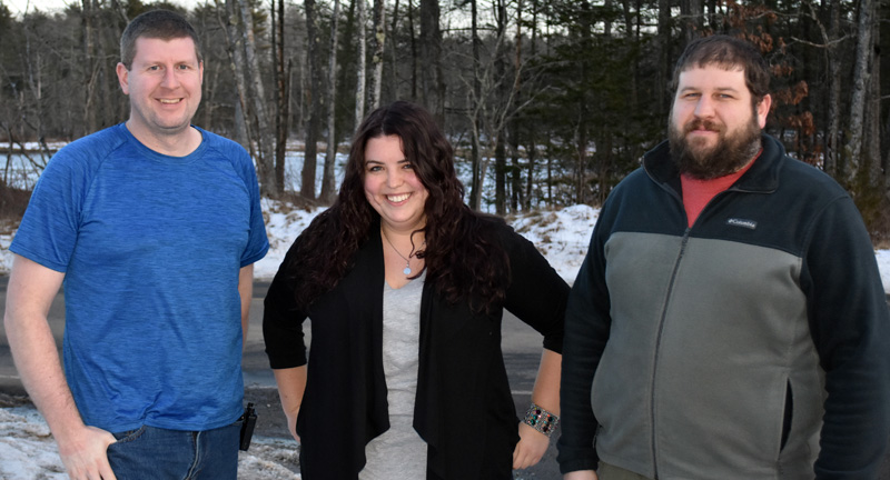 As of Thursday, Jan. 12, The Lincoln County News has a new management team consisting of Publisher John Roberts (left), Editor Maia Zewert, and Associate Publisher Allan Roberts. (Elizabeth Walztoni photo)