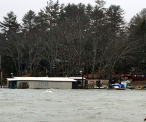 Two Ladies dock had its floors washed the hard way during last week's storm. (Photo courtesy Lori Crook)