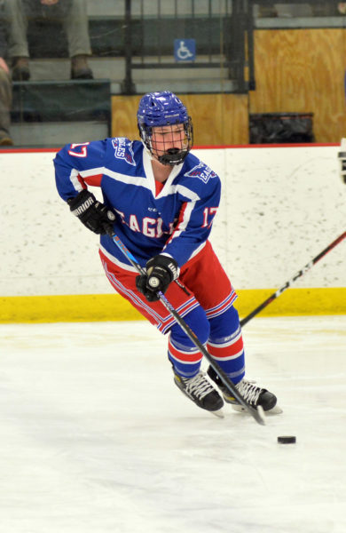 Remy LeBel controls action at center-ice for the Eagles. (Paula Roberts photo)