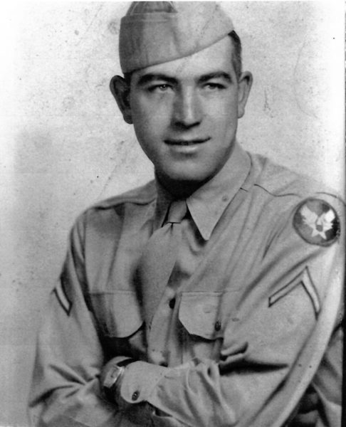 U.S. Air Force Staff Sgt. Ernest Poland Sr. flew more than 83 combat missions as a tail gunner with the 444th Bombardment Squadron during World War II. According to historical sources, the average life expectancy for a tail gunner serving in the Eighth Air Force in late 1943 was only 11 missions. (Courtesy photo)