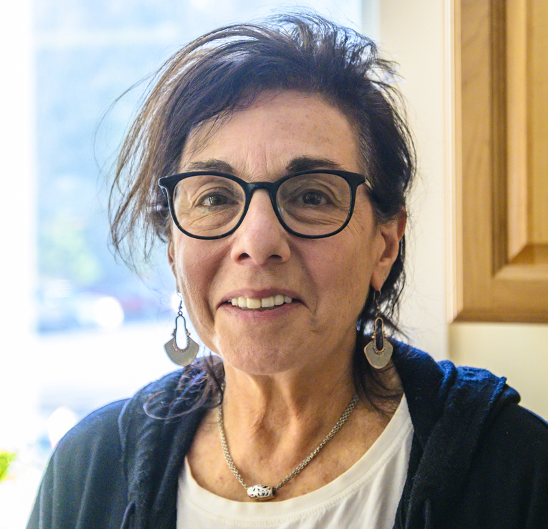 Deb Singer poses for a photo at Rising Tide Co-op in Damariscotta on Monday, May 1. During her career with organic grocer Whole Foods Market, Singer was instrumental in making the focus on reusable bags a standard in the grocery industry. (Bisi Cameron Yee photo)