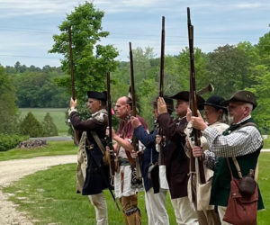 Members of the Colonial Maine Living History Association will lead the procession to the Pownalborough Courthouse Cemetery for the Memorial Day observance. (Photo courtesy Christine Hopf-Lovette)