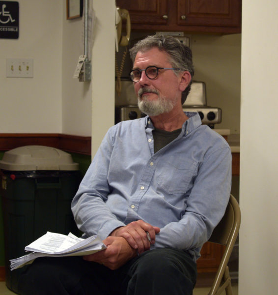 Alna First Select Board member Ed Pentaleri awaits his turn to speak during a ethics hearing Thursday, June 8. Agreeing Pentaleri's actions could arguably contribute to a perception of bias, Pentaleri's fellow board members ultimately voted to recuse him from further participation in litigation involving Golden Ridge Road resident Jeff Spinney. (Sherwood Olin photo)