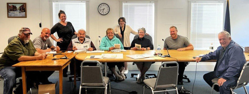 The Waldoboro Sestercentennial Committee meets at the town office on Tuesday, May 30, for one of its final sessions before the 250th anniversary celebration kicks off on Friday, June 16. (Photo courtesy John Blodgett)