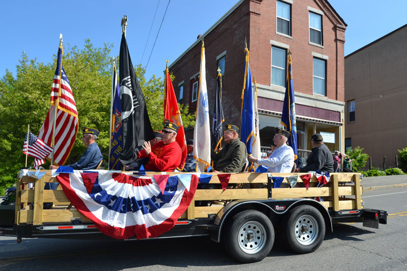 Local veterans made their way through Waldoboro during the Memorial Day parade on Monday, May 29. (Johnathan Riley photo)