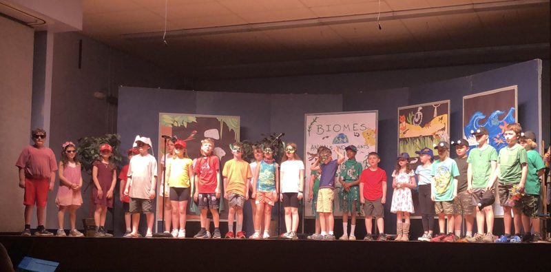 Nobleboro Central School students in grades 3-4 put on a musical production of Biomes: Animals and Plants in Their Habitat on June 2. (Photo courtesy Nobleboro Central School)