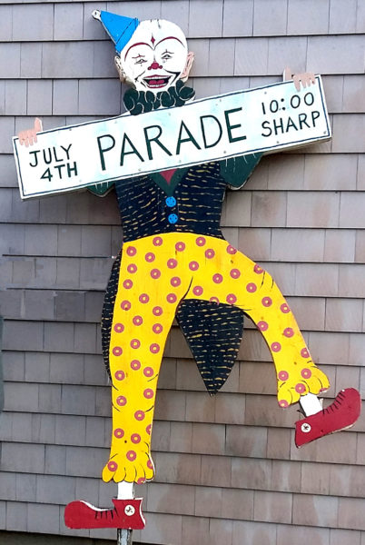 A sign announces the upcoming Fourth of July parade in Whitefield. (Courtesy photo)