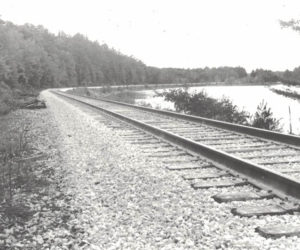 The railroad crosses the Sheepscot River near the Sherman home in Newcastle. (Photo courtesy Newcastle Historical Society Museum)