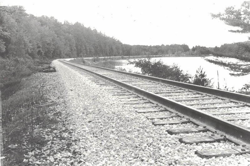 The railroad crosses the Sheepscot River near the Sherman home in Newcastle. (Photo courtesy Newcastle Historical Society Museum)